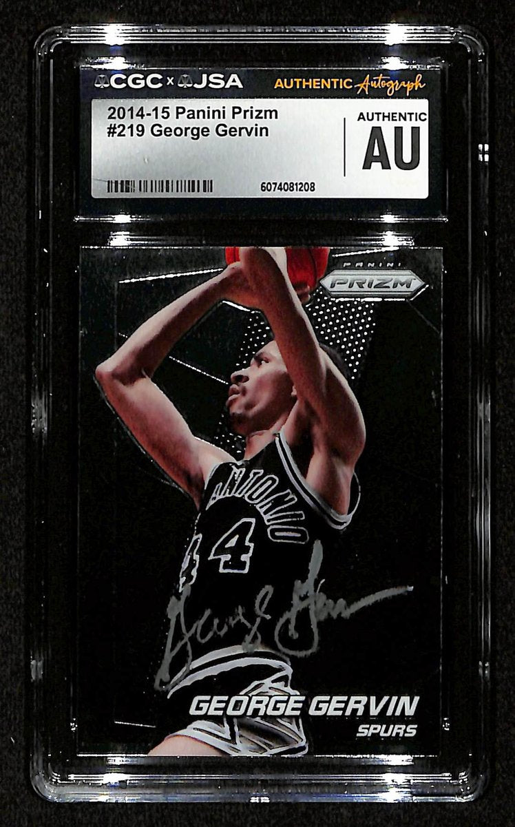George Gervin HOF Signed/Auto 2014-15 Panini Card #219 Spurs CGC/JSA 200546
