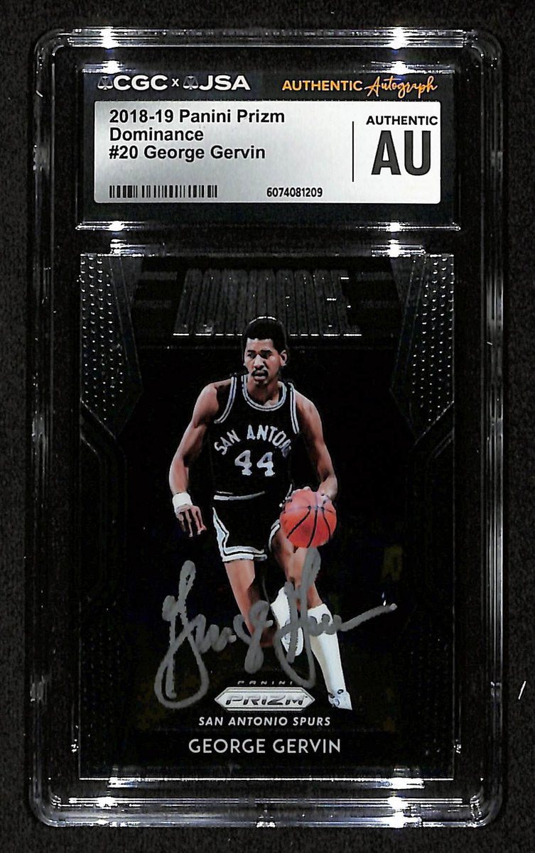 George Gervin HOF Signed/Auto 2018-19 Panini Card #20 Spurs CGC/JSA 200547