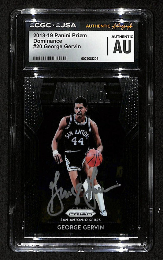 George Gervin HOF Signed/Auto 2018-19 Panini Card #20 Spurs CGC/JSA 200547