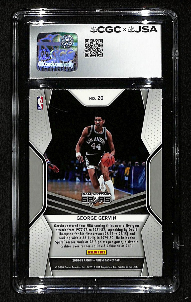 George Gervin HOF Signed/Auto 2018-19 Panini Card #20 Spurs CGC/JSA 200547