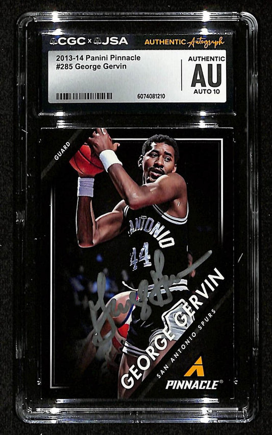 George Gervin HOF Signed/Auto 2013-14 Panini Card #285 Spurs CGC/JSA 200548