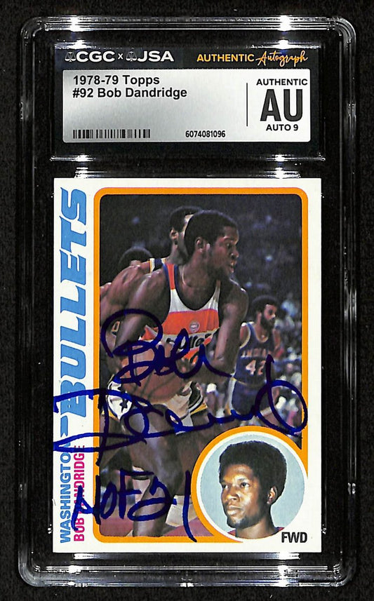 Bob Dandridge HOF Signed/Inscr 1978-79 TOPPS Card #92 Bullets CGC/JSA 200566