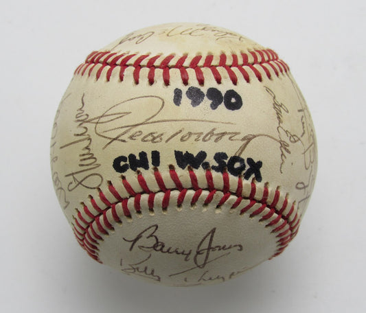 1990 White Sox Team Multi-Signed (26) OAL Baseball Thomas Sosa Fisk 196346