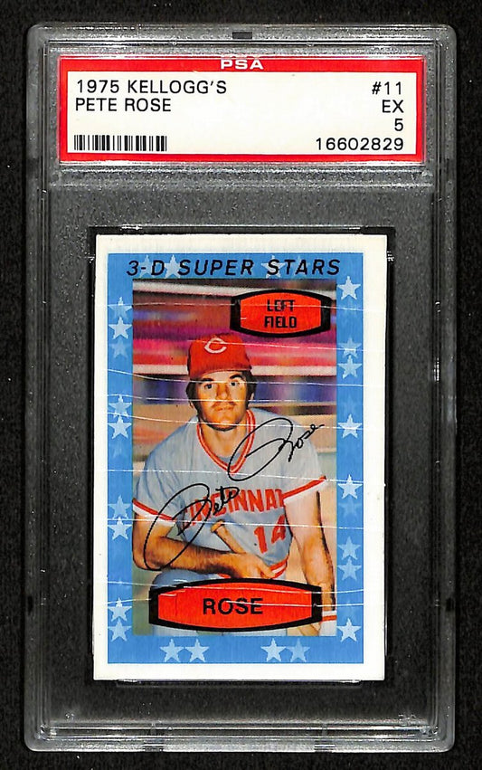 Pete Rose 1975 Kellogg's 3-D Super Stars Card #11 Cincinnati Reds PSA 195956