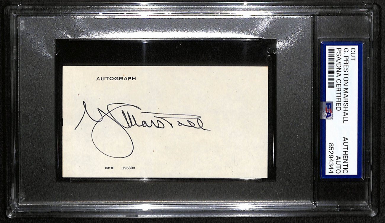 George C. Marshall Signed/Autographed Cut Card Army General PSA/DNA 190610