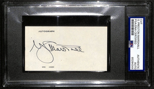 George C. Marshall Signed/Autographed Cut Card Army General PSA/DNA 190610