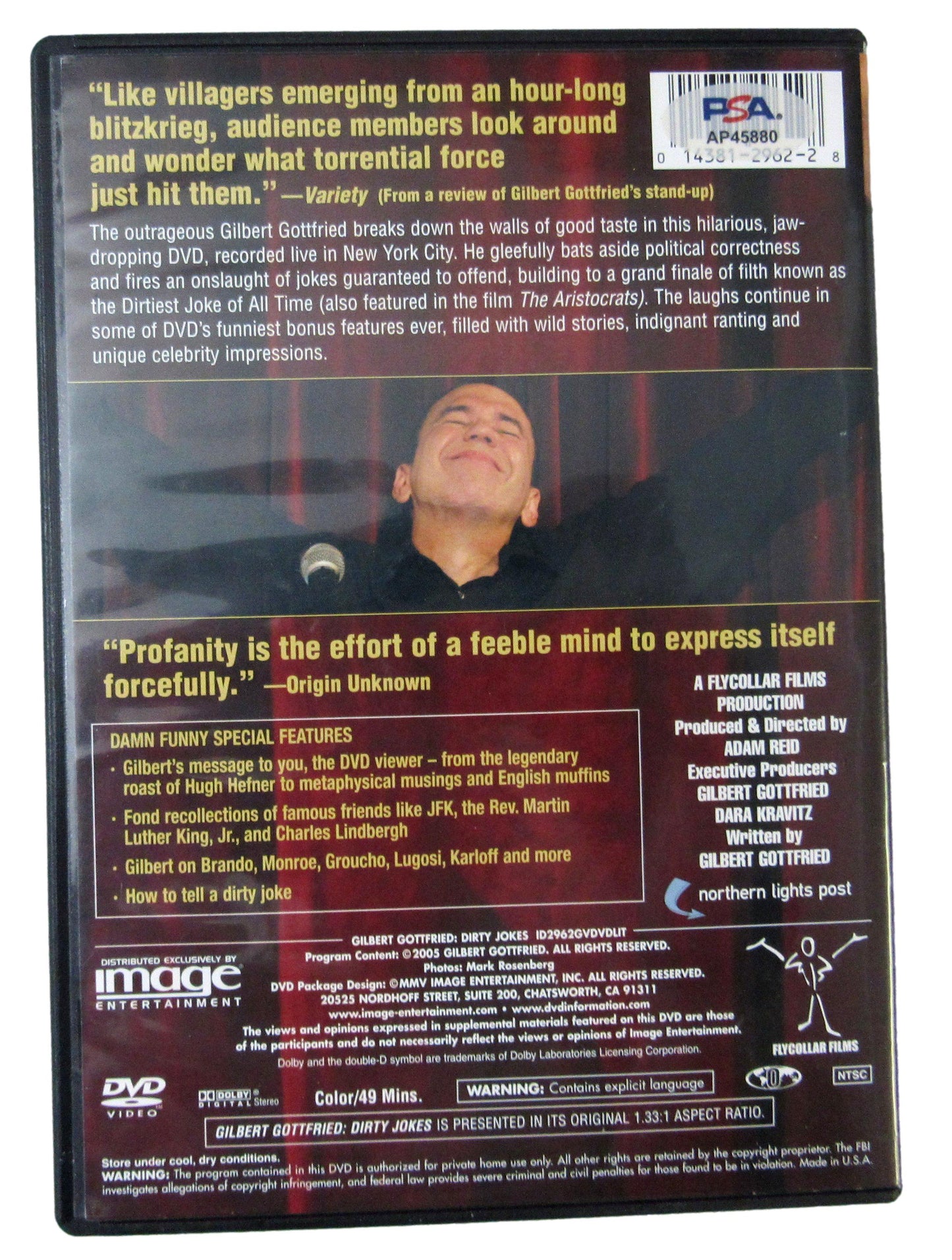 Gilbert Gottfried Signed/Autographed CD Case w/ CD "Dirty Jokes" PSA/DNA 200203
