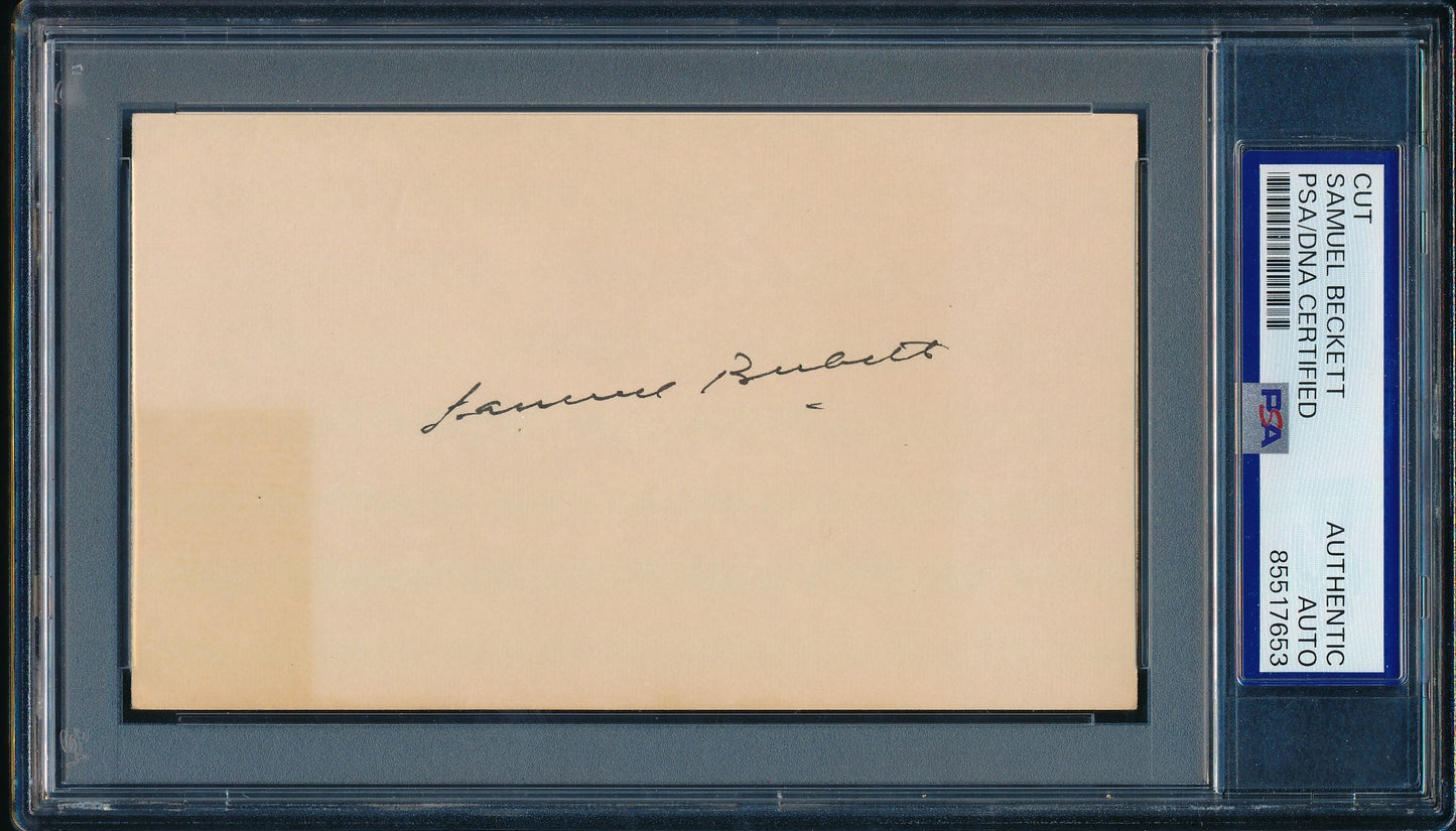 Samuel Beckett Signed/Auto 3x5 Cut Card Irish Poet Novelist PSA/DNA 200205