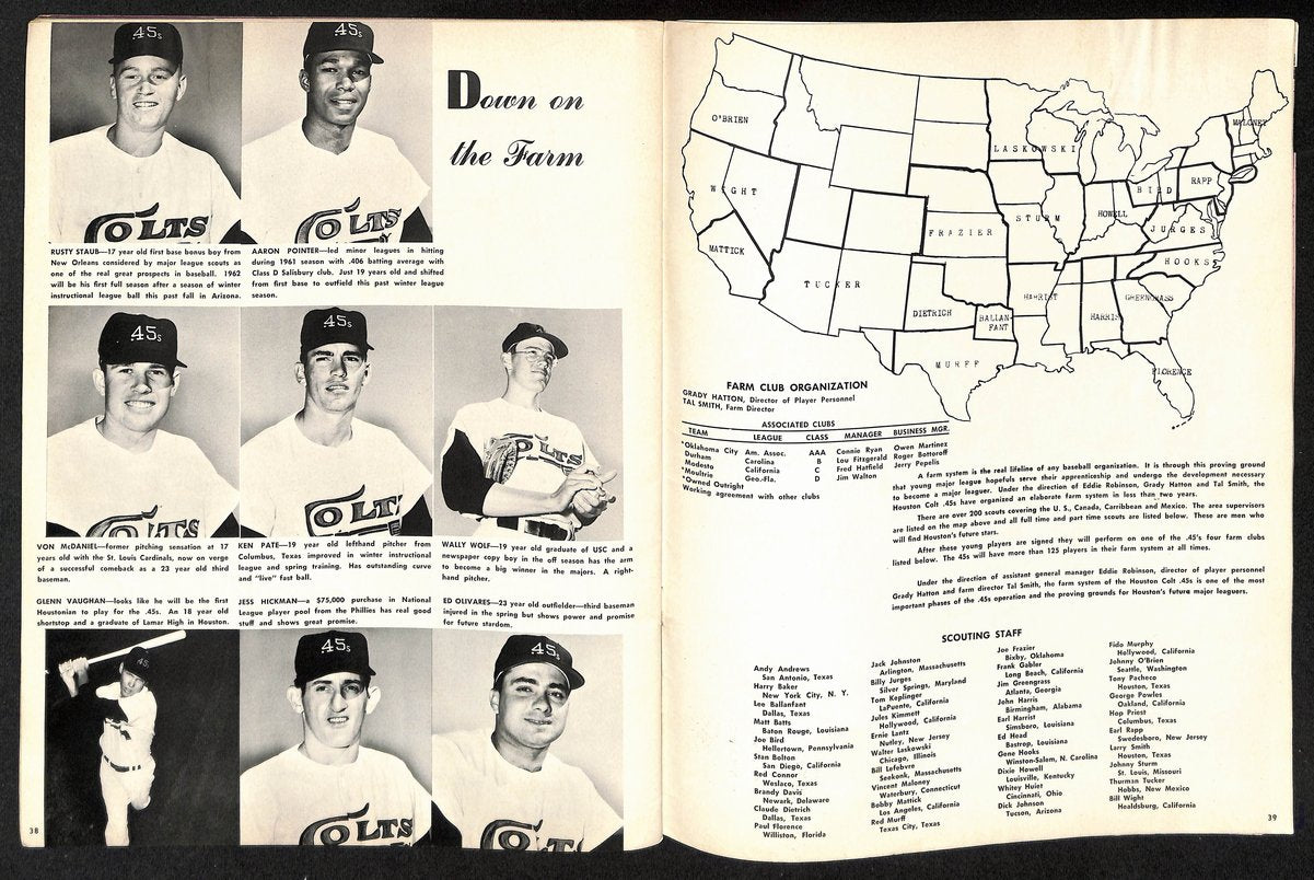 1962 Houston Colt .45s Baseball Yearbook 200594
