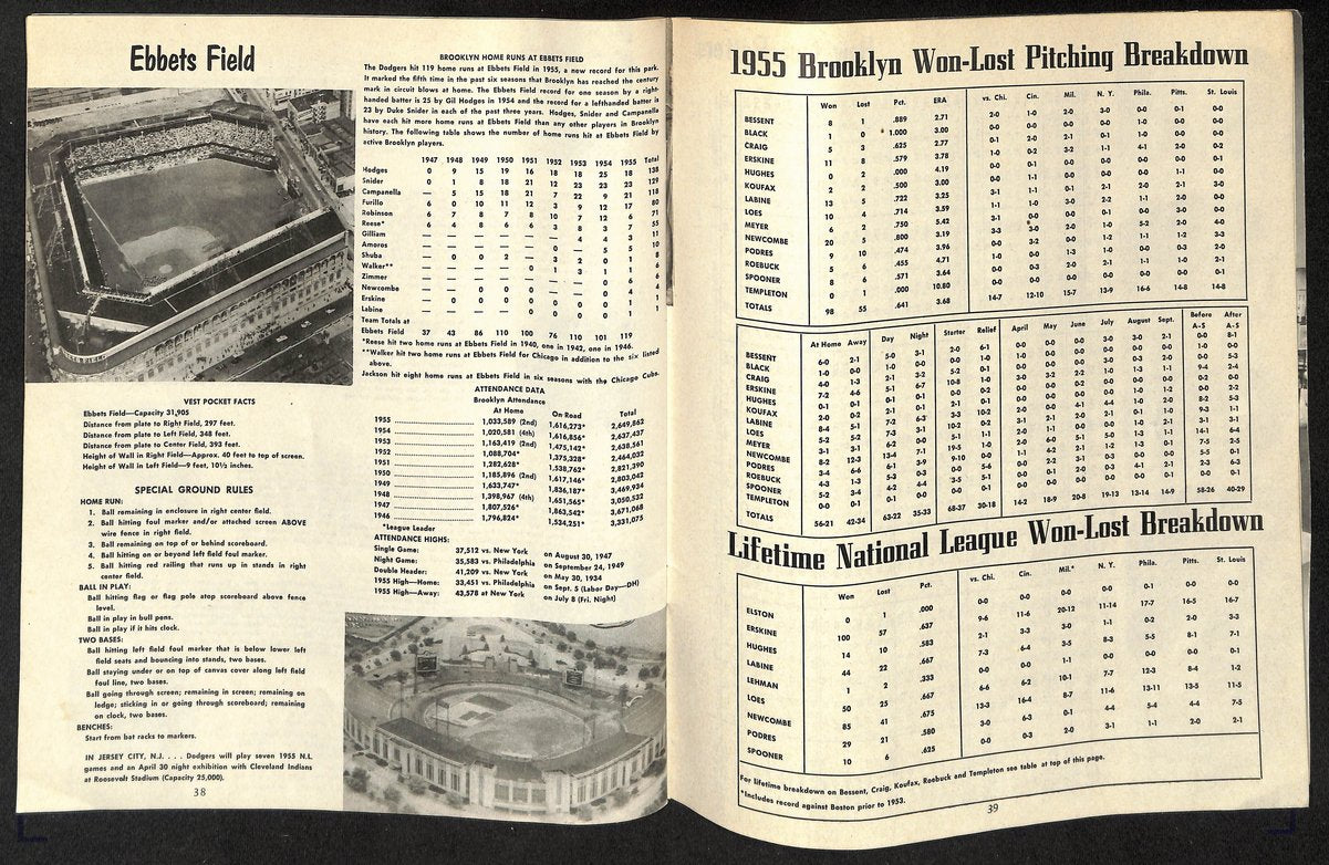 1956 Brooklyn Dodgers Baseball Yearbook 200596