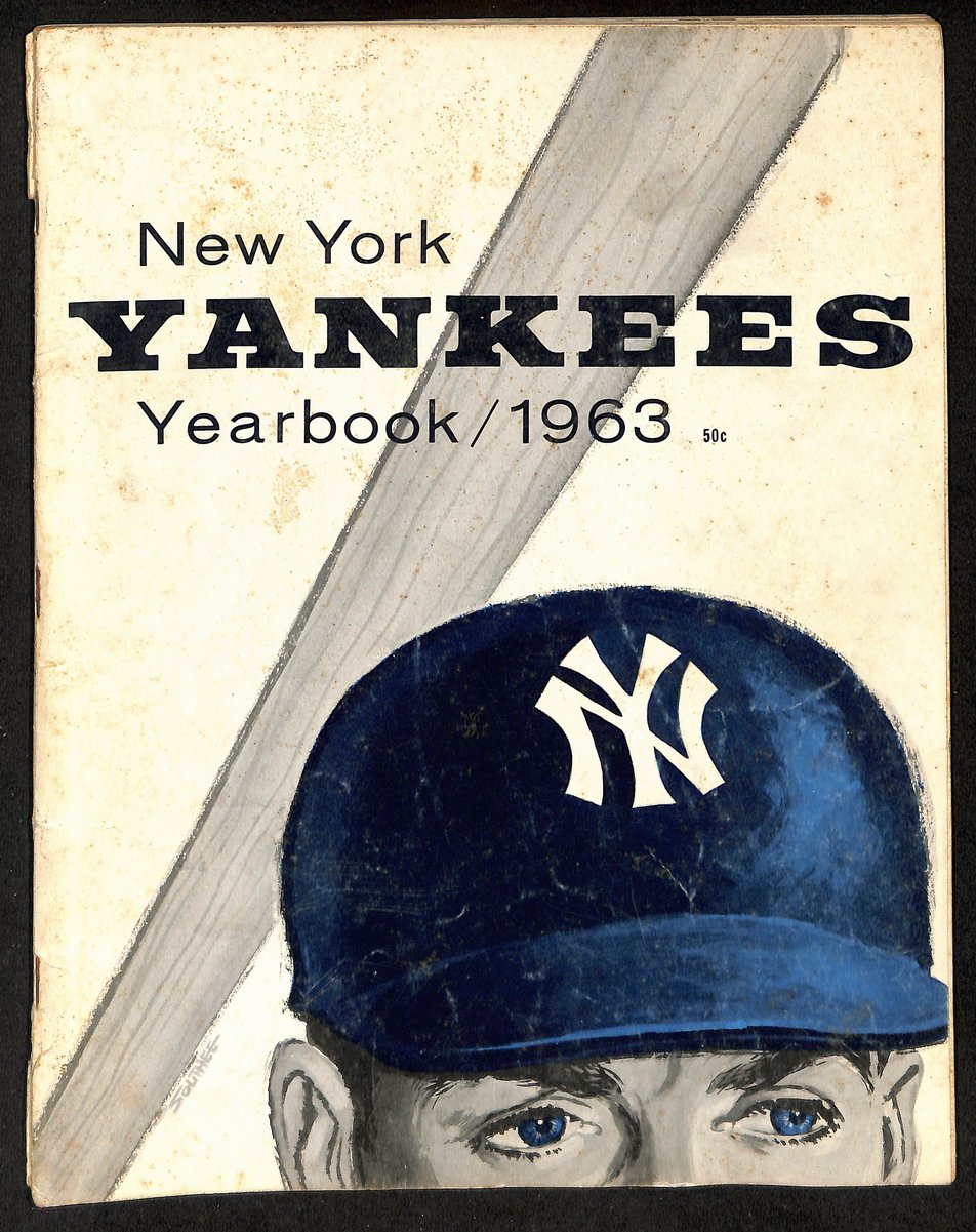 1963 New York Yankees Baseball Yearbook Mickey Mantle 200617