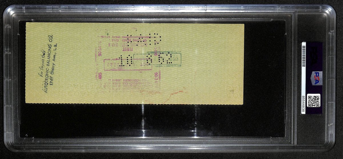 Carroll Shelby Shelby GT Autographed 3.5x8.5 Check PSA/DNA Encapsulated 199532