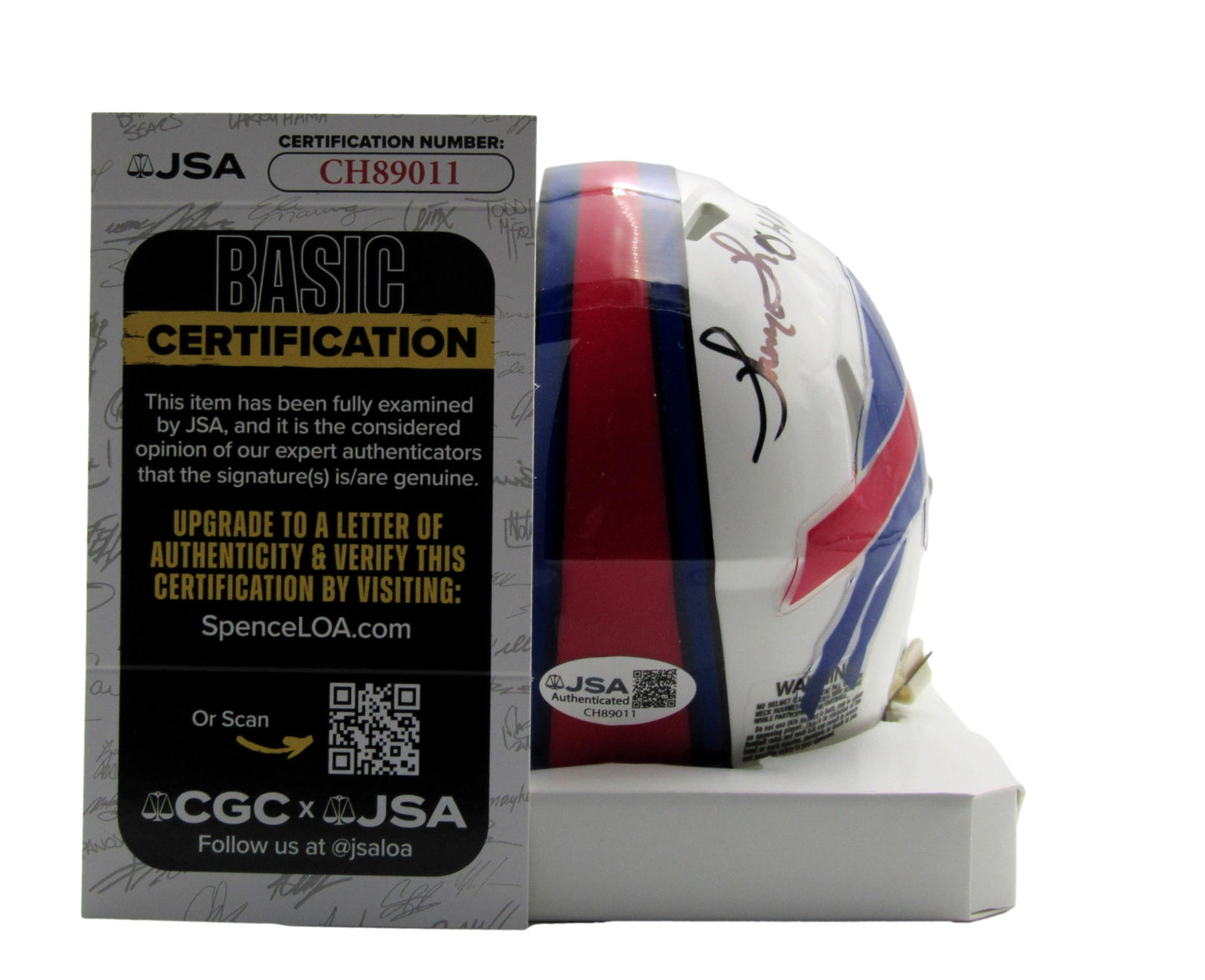 Thurman Thomas HOF Signed/Inscribed Buffalo Bills Speed Mini Helmet JSA 200210