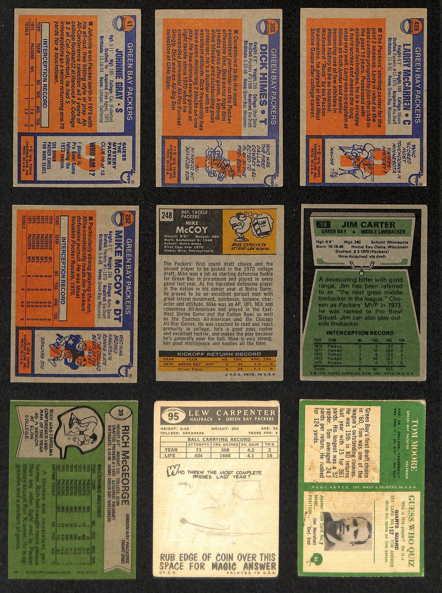 Green Bay Packers Lot of 16 Topps Football Cards  200715