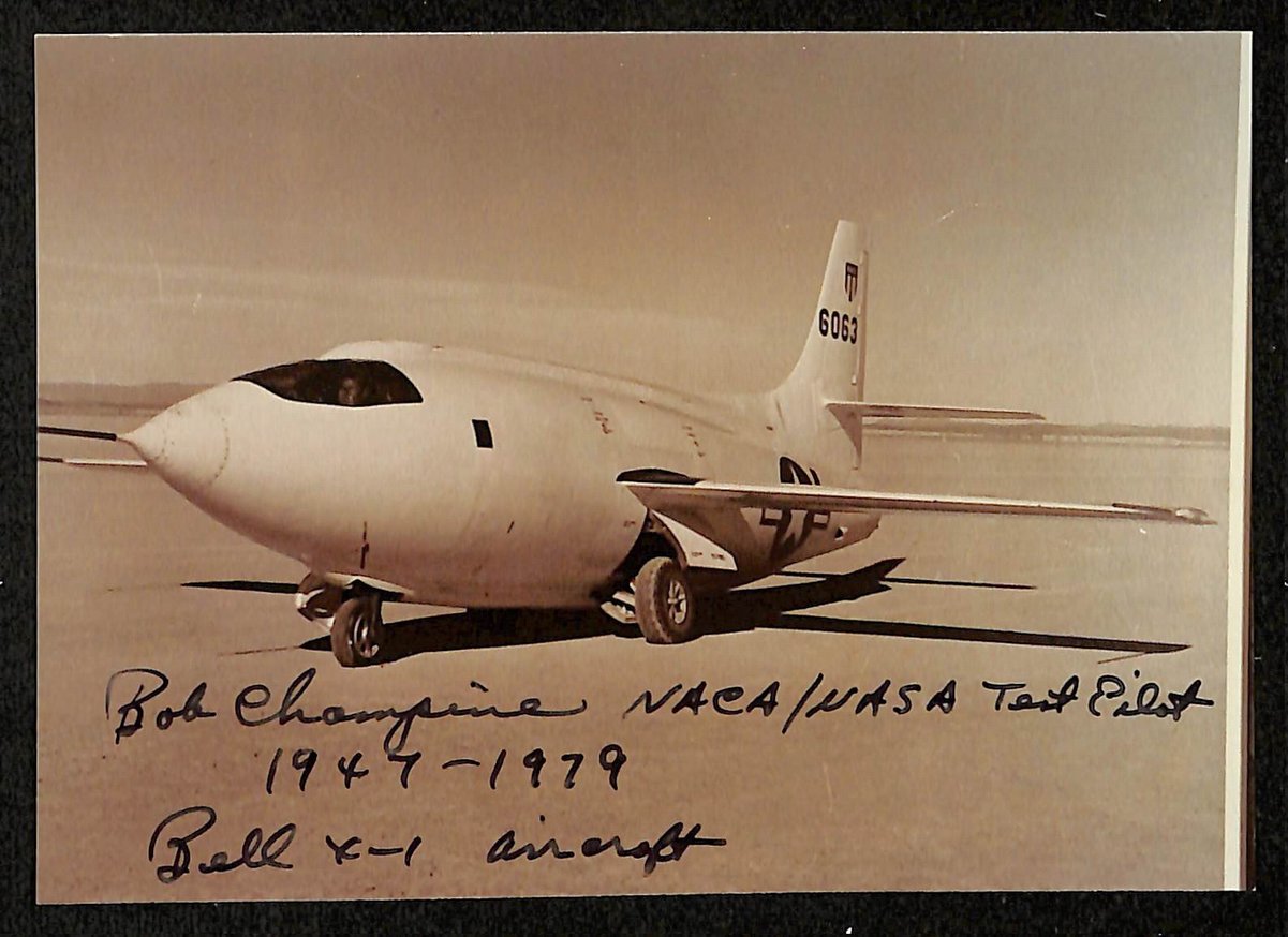 Bob Champine Test Pilot NASA Signed/Inscribed 3.5x5 Photo 200713