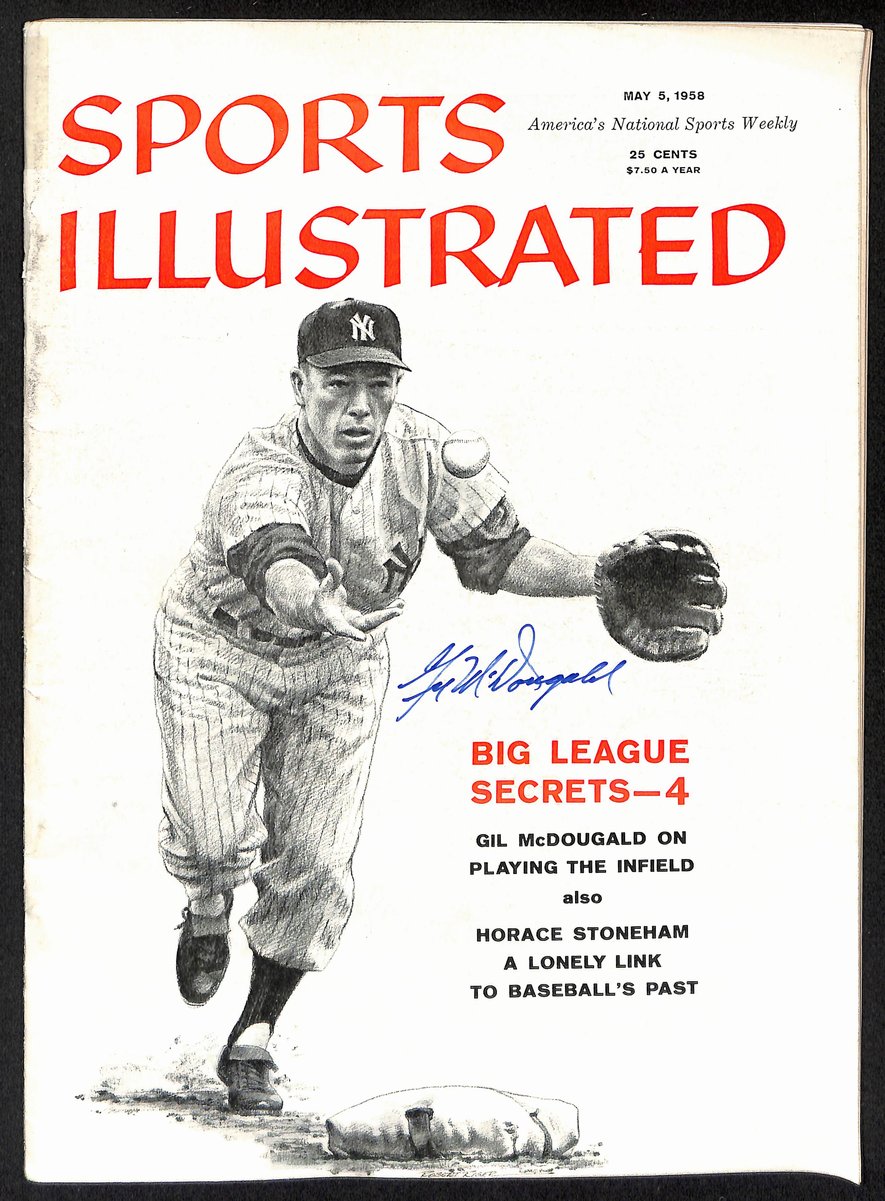 Gil McDougald Signed 1958 Sports Illustrated Newstand No Label Yankees 200717