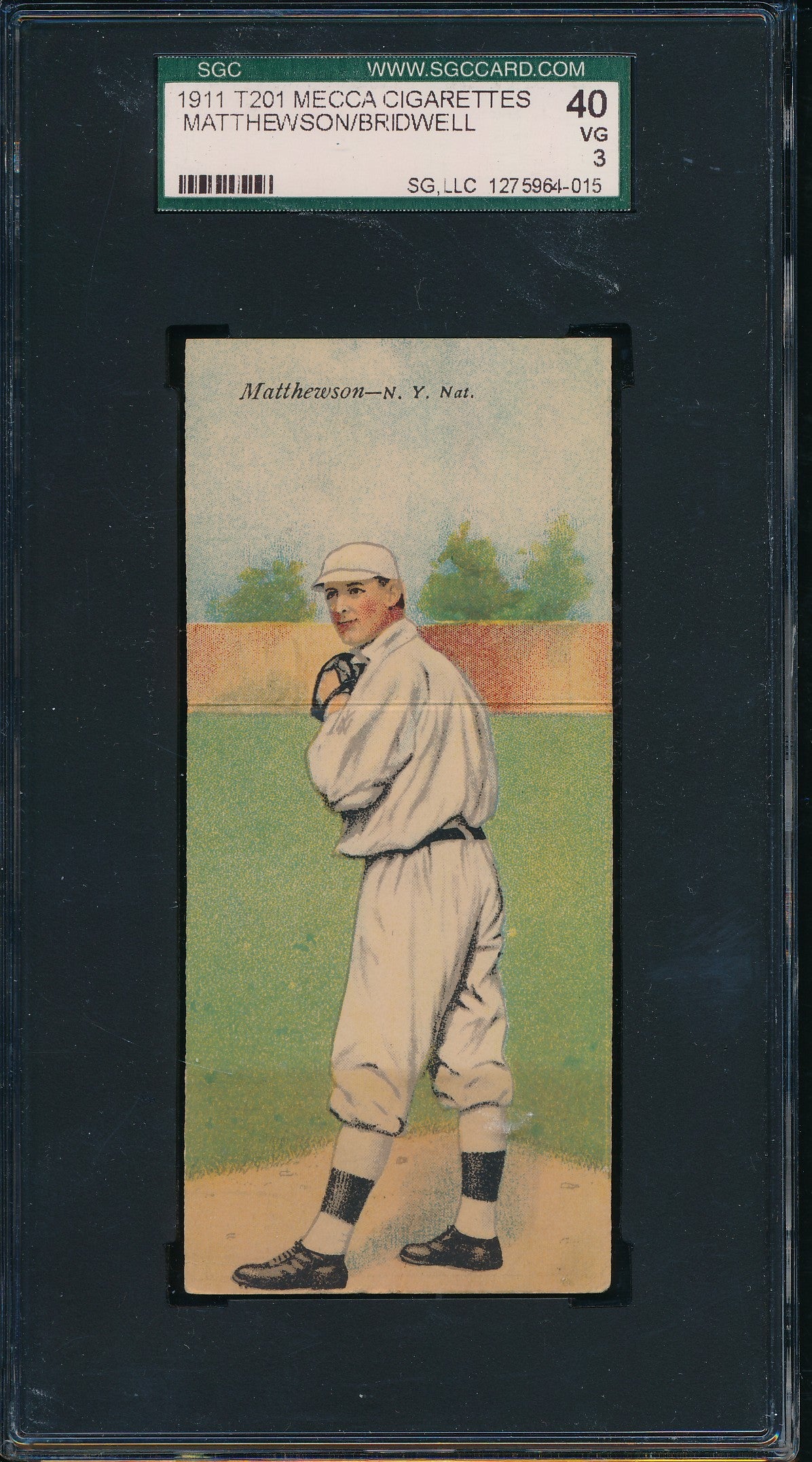 1911 Mecca T201 Mecca Double Folders Christy Mathewson & Bridwell SGC 3 200898