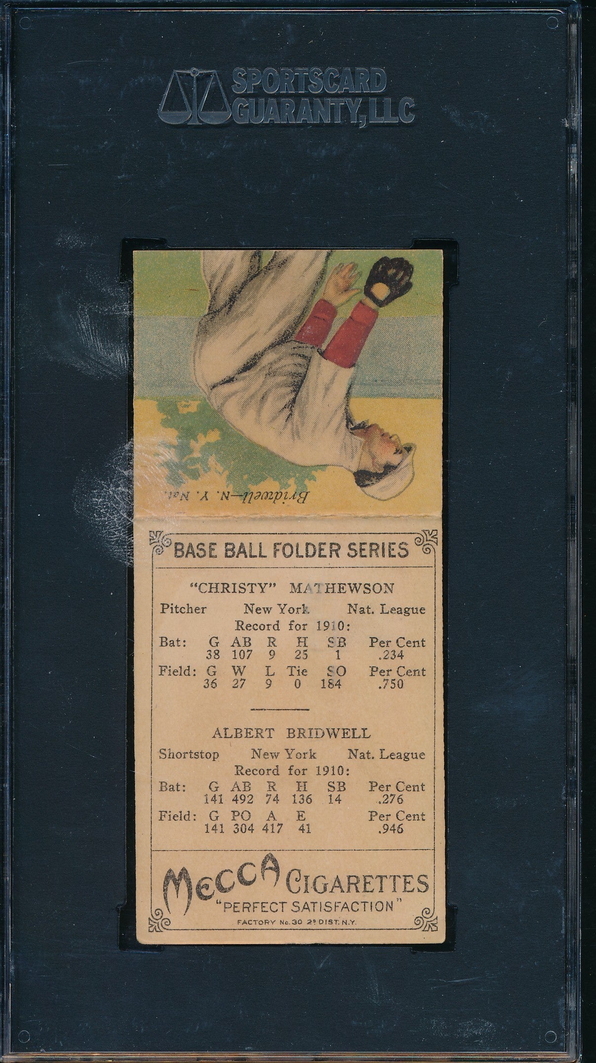 1911 Mecca T201 Mecca Double Folders Christy Mathewson & Bridwell SGC 3 200898