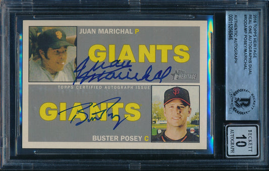 Buster Posey/Juan Marichal Signed/Autographed 2016 TOPPS Card #MP BAS 200902