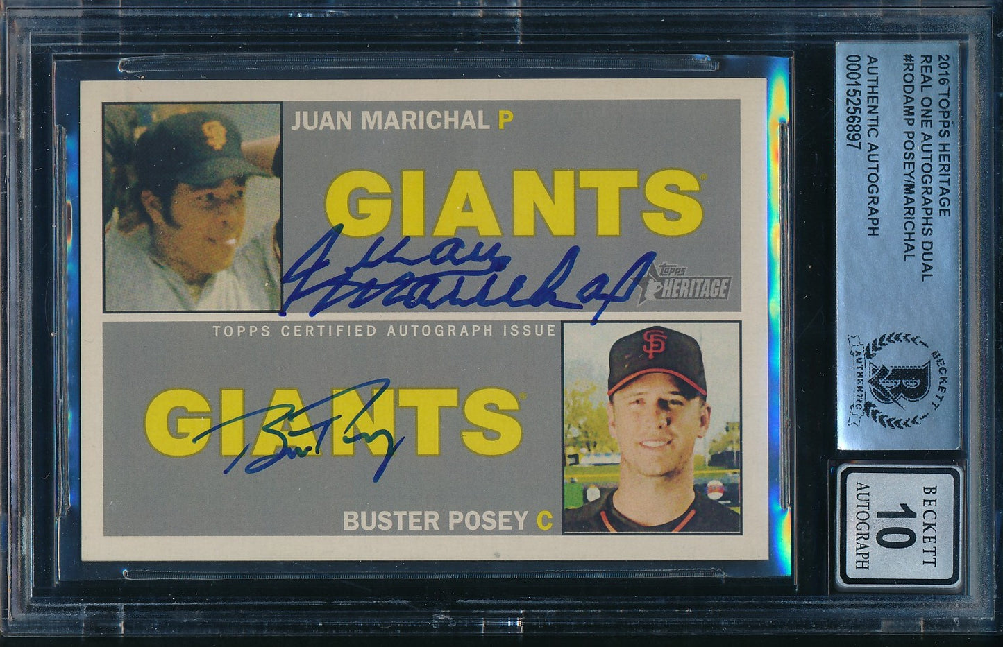 Buster Posey/Juan Marichal Signed/Autographed 2016 TOPPS Card #MP BAS 200904