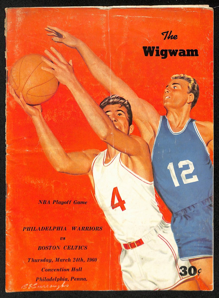 March 24, 1960 Phila. Warriors vs. Boston Celtics "The Wigwam" Program 199165