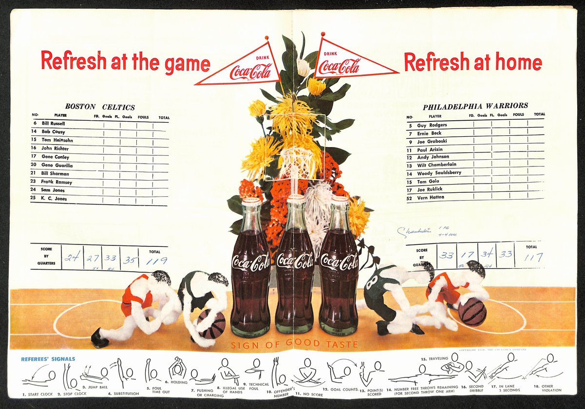 March 24, 1960 Phila. Warriors vs. Boston Celtics "The Wigwam" Program 199165