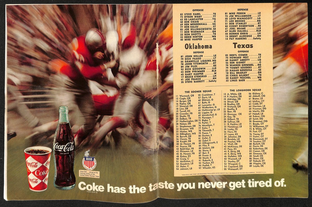 October 14, 1967 Texas vs. Oklahoma College Football Game Program 199163