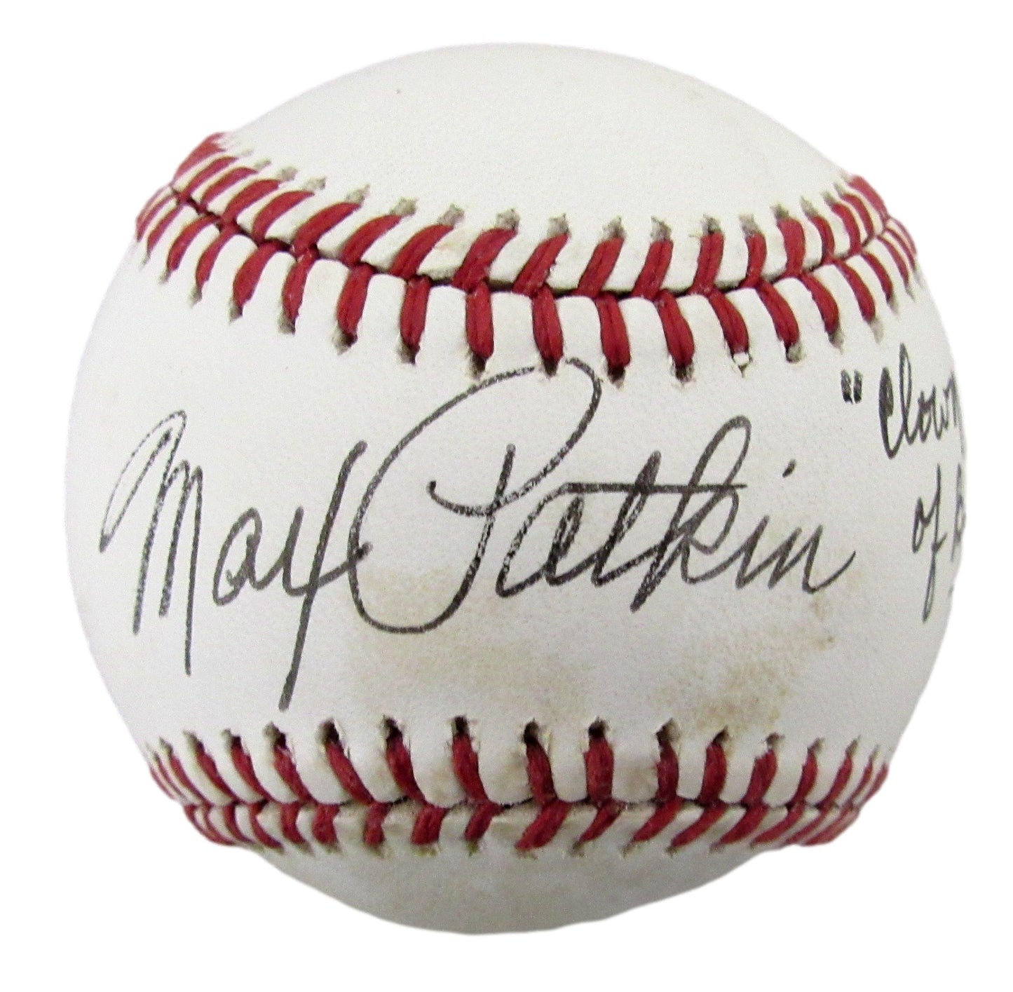 Max Patkin Signed/Inscr "Clown Prince of Baseball" ONL Baseball PSA/DNA 200936