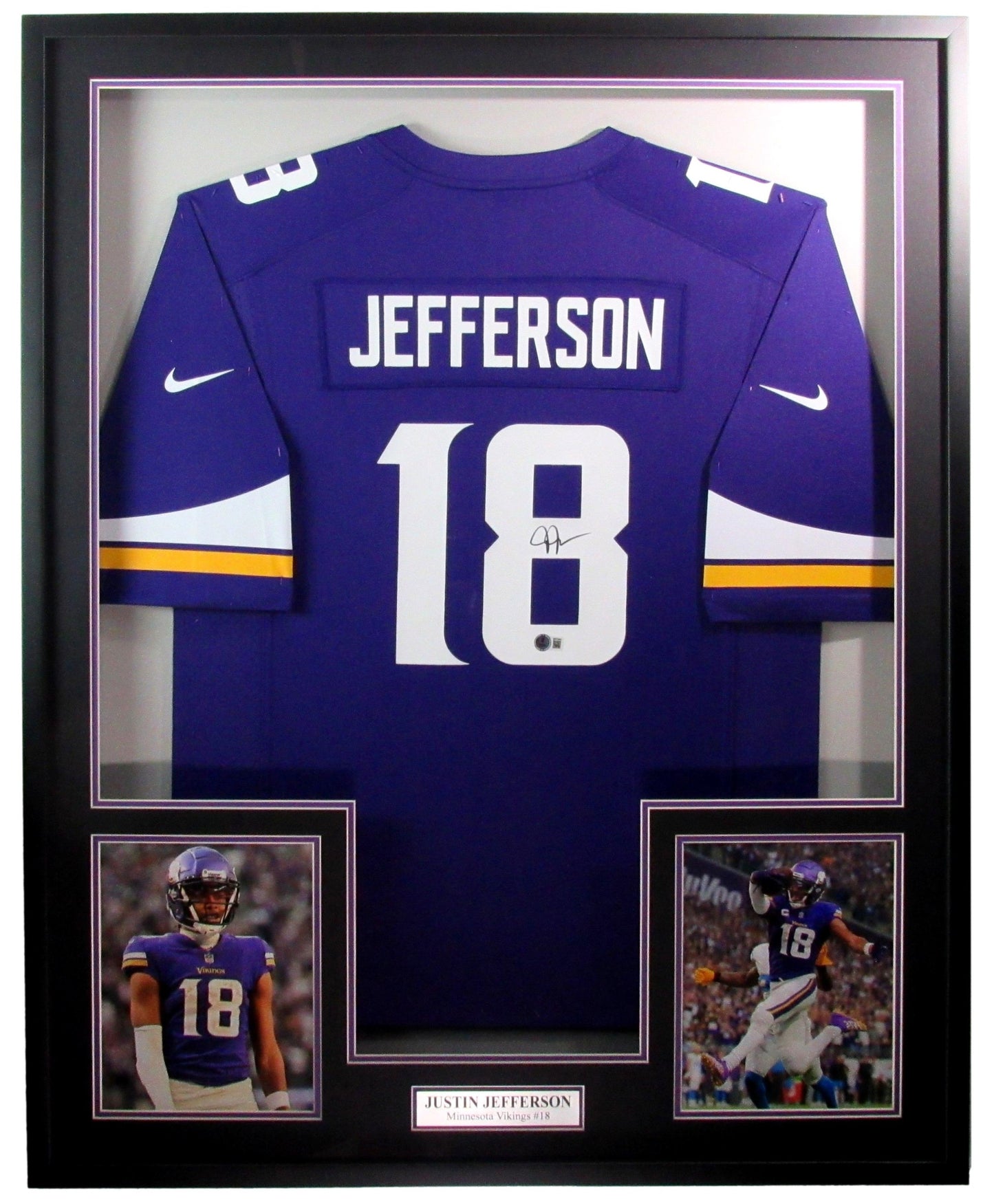 Justin Jefferson Autographed Nike Jersey Minnesota Vikings Framed Beckett 200726