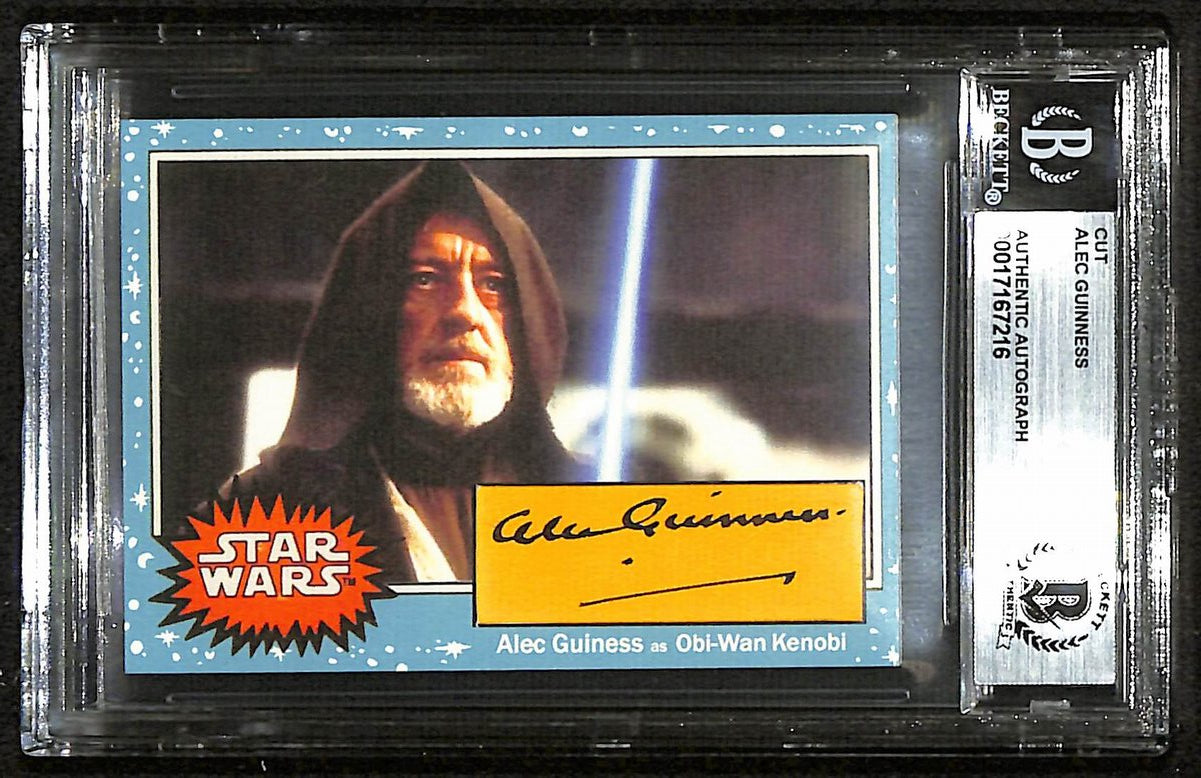 Alec Guinness Star Wars Signed 2.5X3.5 Custom Trading Card Beckett BAS 201299