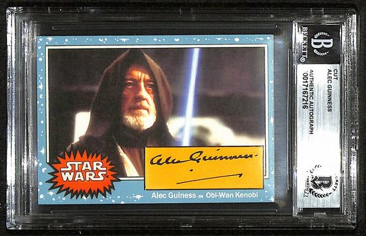 Alec Guinness Star Wars Signed 2.5X3.5 Custom Trading Card Beckett BAS 201299