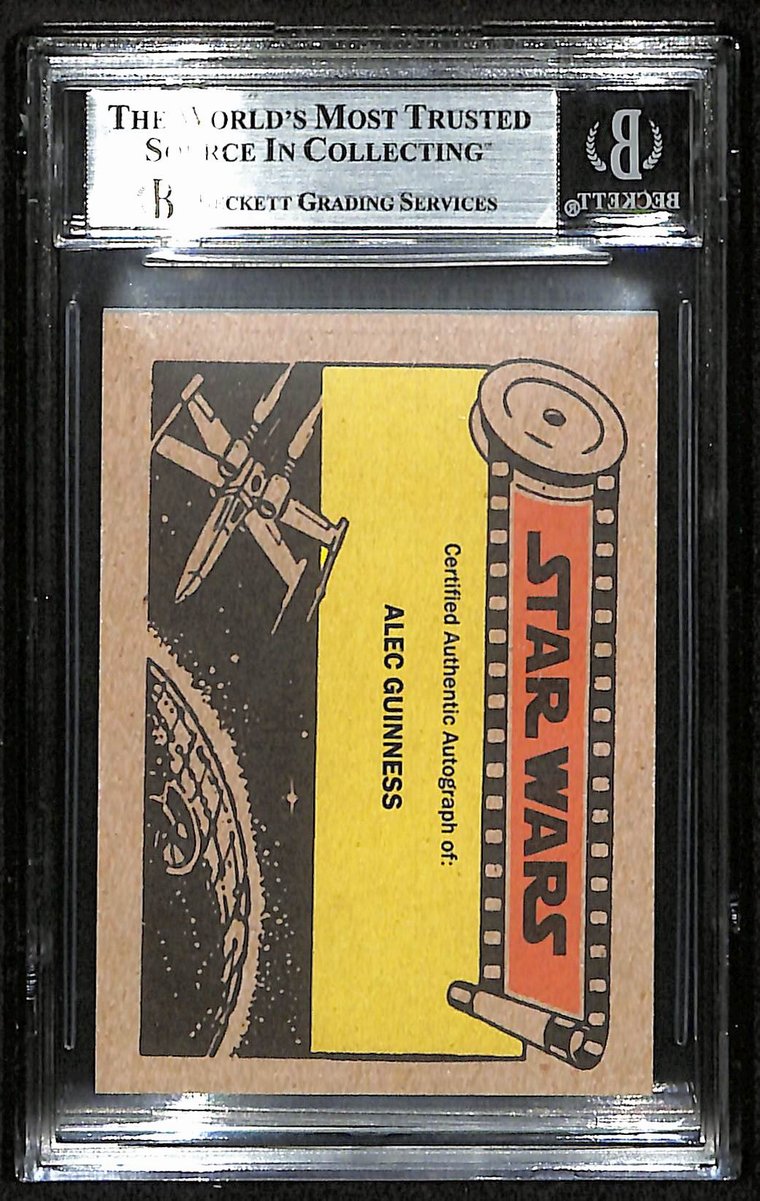 Alec Guinness Star Wars Signed 2.5X3.5 Custom Trading Card Beckett BAS 201299