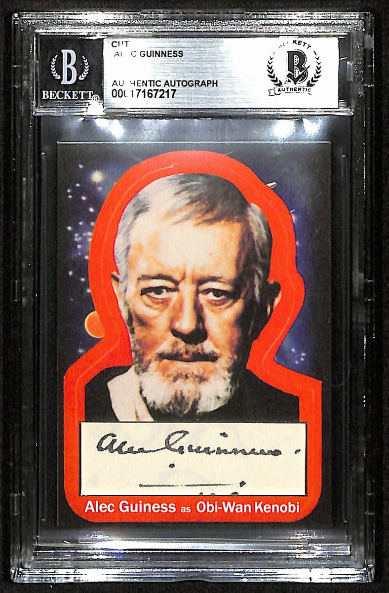 Alec Guinness Star Wars Signed 2.5X3.5 Custom Trading Card Beckett BAS 201300