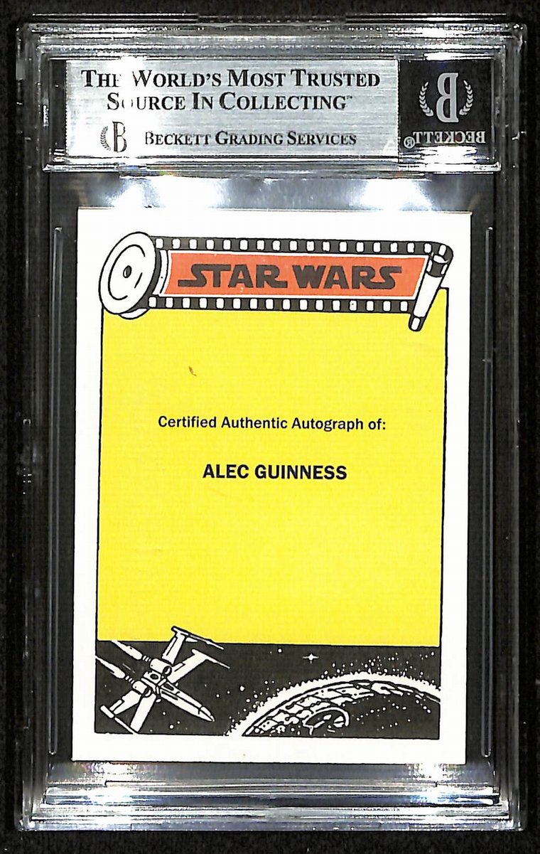 Alec Guinness Star Wars Signed 2.5X3.5 Custom Trading Card Beckett BAS 201300