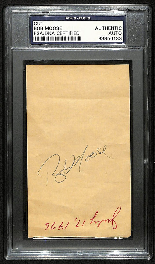 Bob Moose Signed/Autographed 3x5 Cut 1971 Pirates d. 1976 PSA/DNA 201303