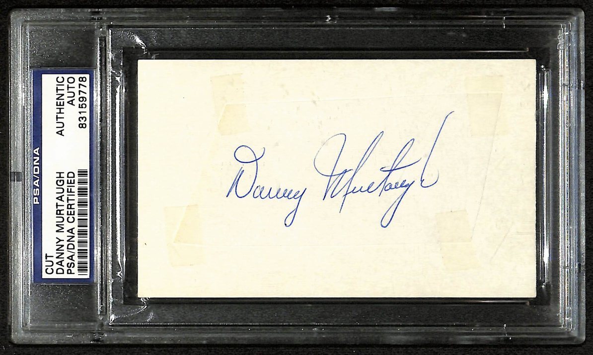Danny Murtaugh Signed/Auto 3x5 Cut Index Card 1960 Pirates Mgr. PSA/DNA 201304