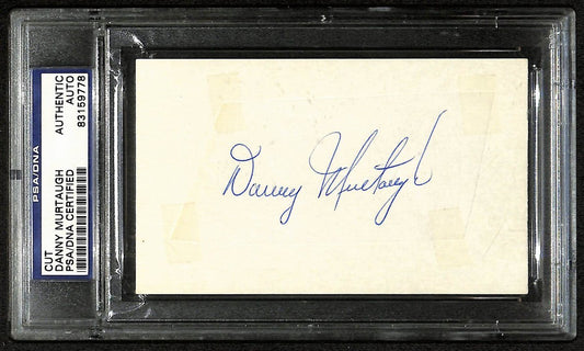 Danny Murtaugh Signed/Auto 3x5 Cut Index Card 1960 Pirates Mgr. PSA/DNA 201304