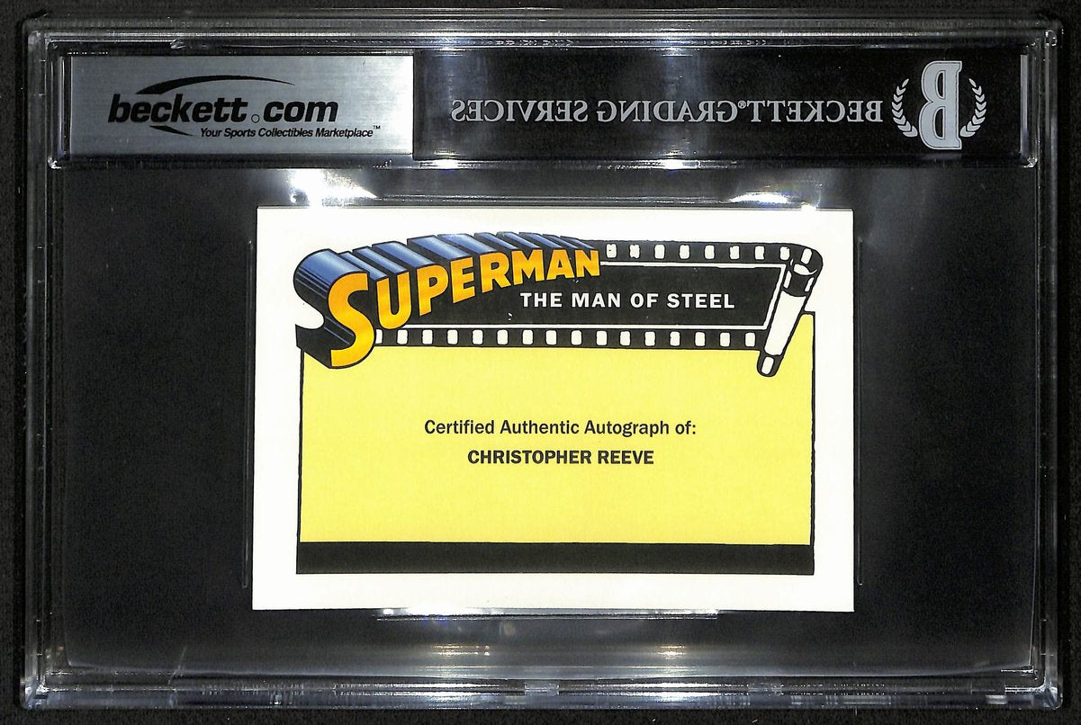 Christopher Reeve Superman Signed 3.5x5 Custom Trading Card Beckett BAS 201311