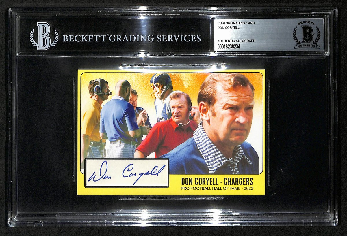 Don Coryell HOF Signed/Autographed 3.5x5 Custom Card Chargers BAS/Beckett 201307