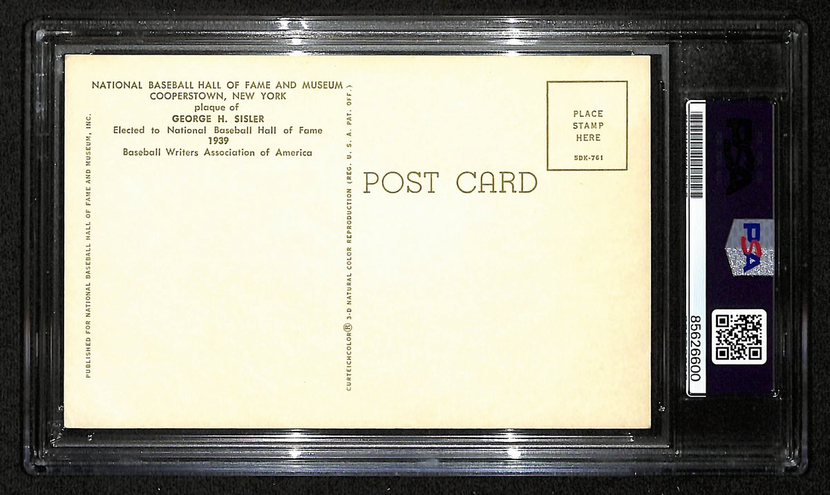 George Sisler Signed/Autographed HOF Plaque Card St. Louis Browns PSA/DNA 201315