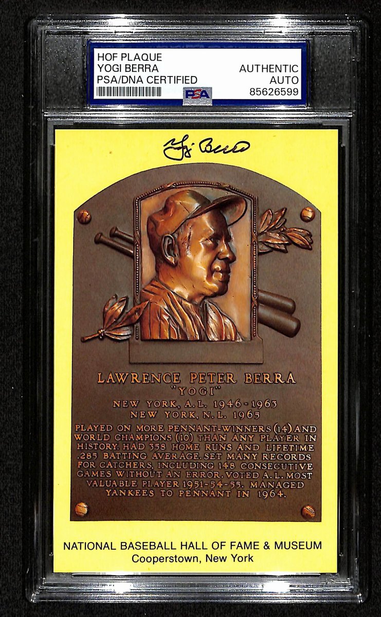Yogi Berra Signed/Autographed HOF Plaque Card New York Yankees PSA/DNA 201316