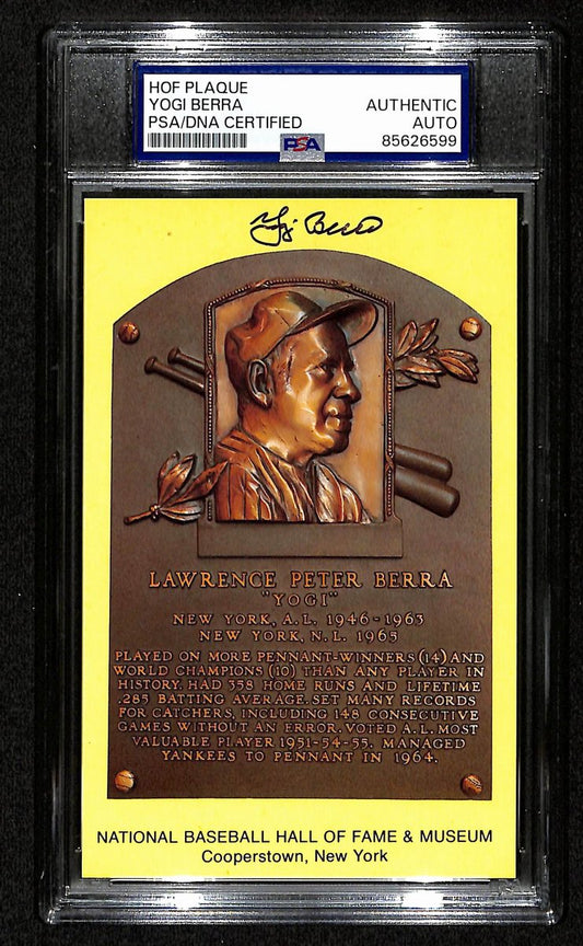 Yogi Berra Signed/Autographed HOF Plaque Card New York Yankees PSA/DNA 201316
