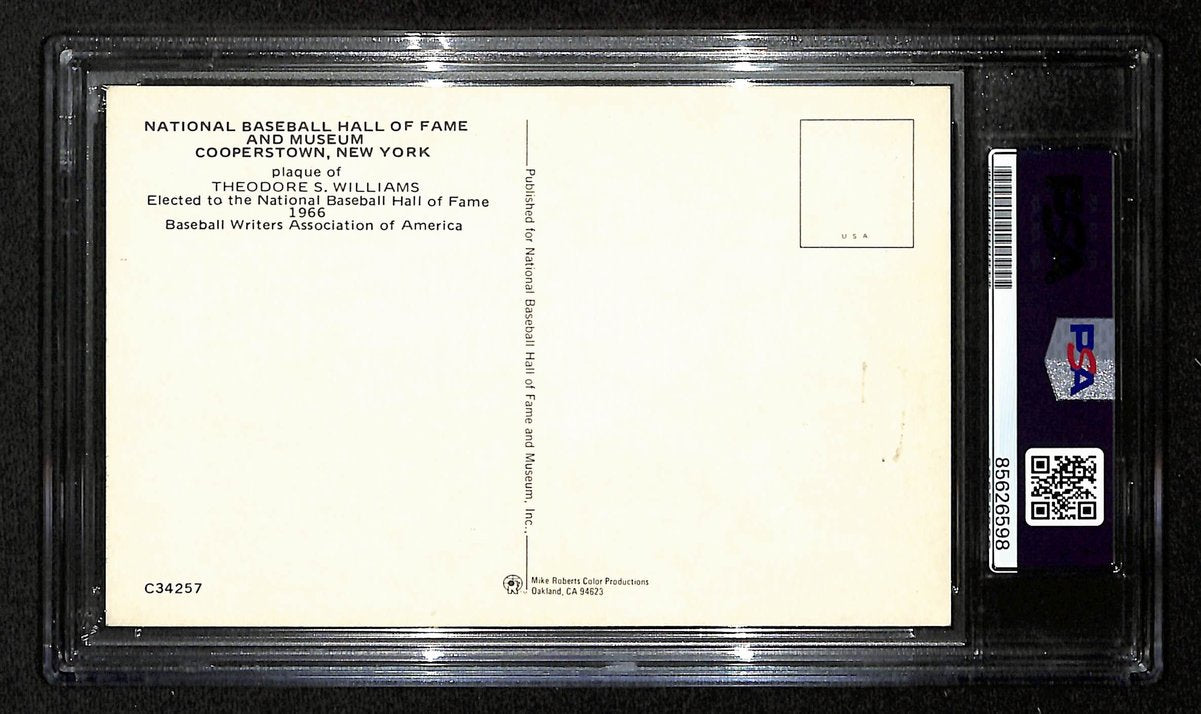 Ted Williams Signed/Autographed HOF Plaque Card Boston Red Sox PSA/DNA 201317