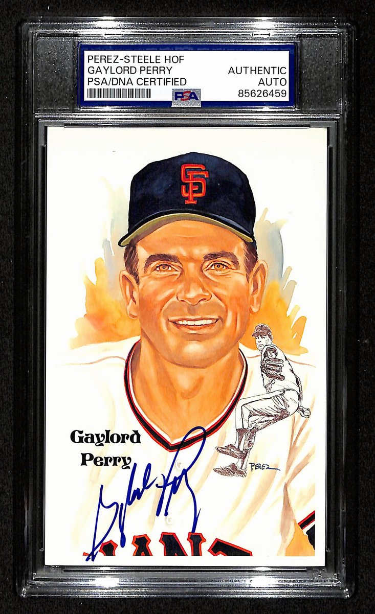 Gaylord Perry HOF Signed/Autographed Perez Steele Postcard Giants PSA/DNA 201326