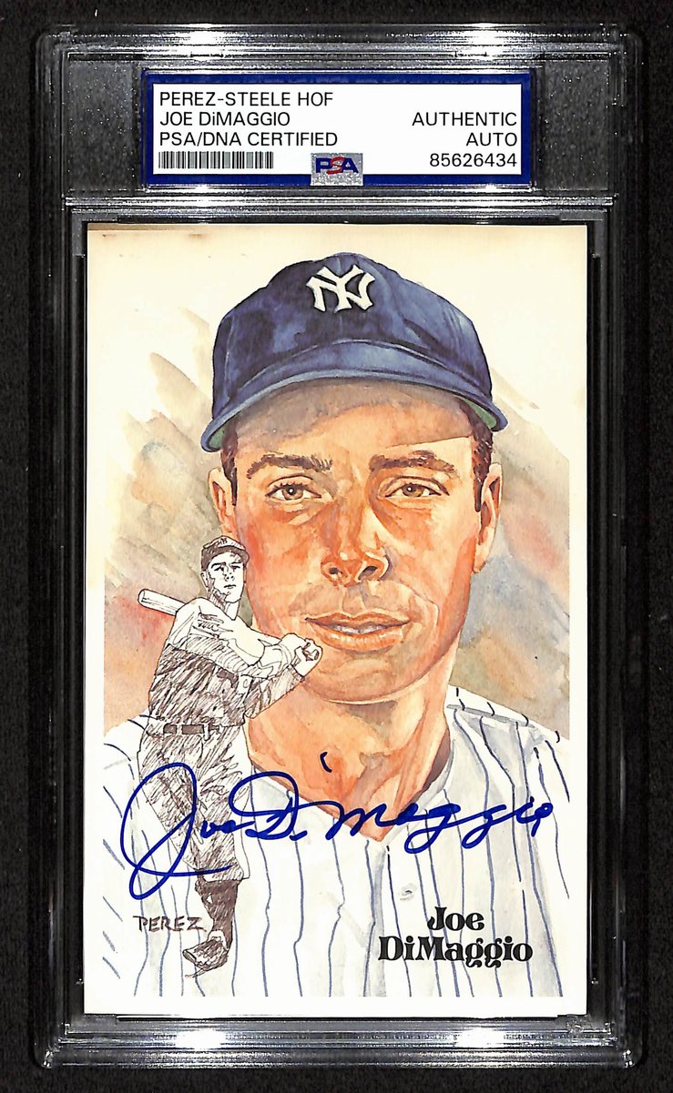 Joe DiMaggio HOF Signed/Autographed Perez Steele Postcard Yankees PSA/DNA 201327