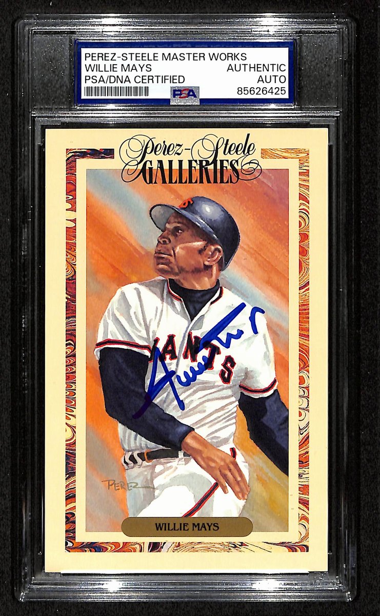 Willie Mays HOF Signed Perez Steele Master Works Postcard Giants PSA/DNA 201331
