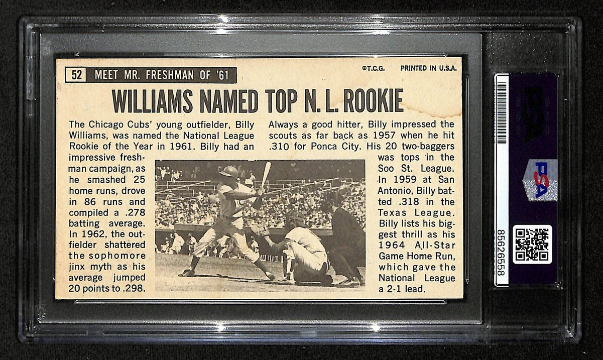 Billy Williams HOF Signed/Auto 1964 Topps Giants Card #52 Cubs PSA/DNA 201318