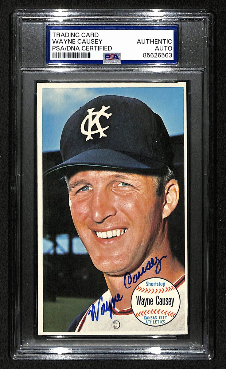 Wayne Causey Signed/Auto 1964 Topps Giants Card #45 Athletics PSA/DNA 201321