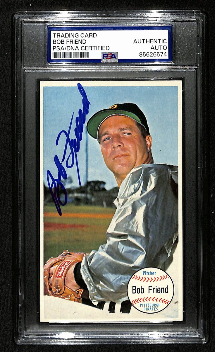 Bob Friend Signed/Autographed 1964 Topps Giants Card #28 Pirates PSA/DNA 201324
