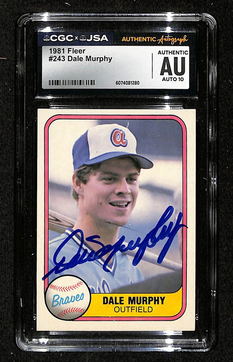 Dale Murphy Signed 1981 FLEER Card #243 Braves CGC/JSA GEM MINT 10 200640